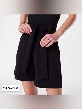 SPANX women’s Black High-Waist Belted Shorts